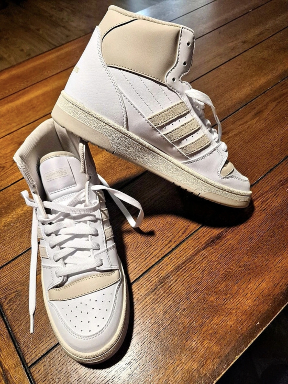 adidas Forum Mid High-Top Sneakers White & Beige US 8.5 NWT
